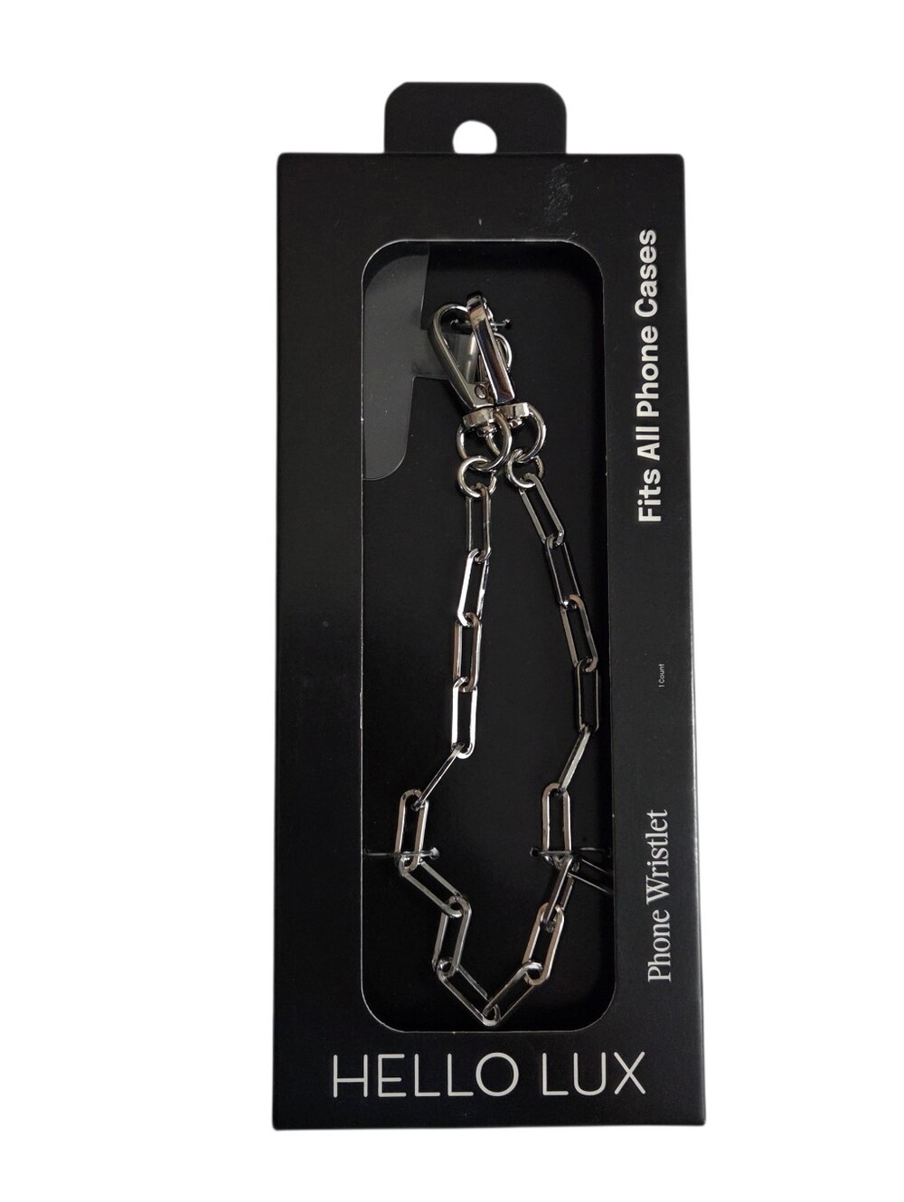 🔥4/$20 Hello Lux Paper Clip Chain Link Phone Wristlet NEW -Silver